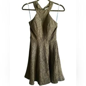 Speechless Black Glitter Halter A-line Cocktail Dress
